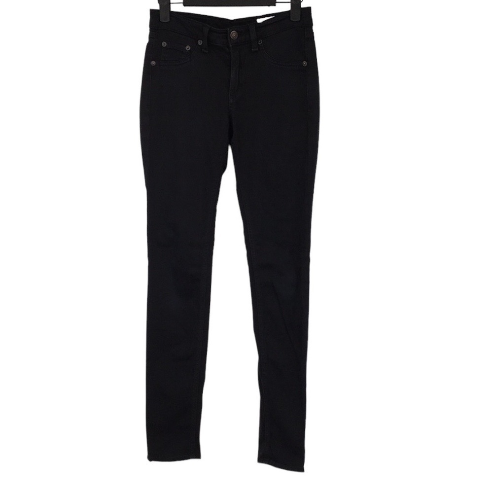 Rag & Bone Legging Womens 25 Black Plush Cotton Blend Stretch Denim Skinny Jeans